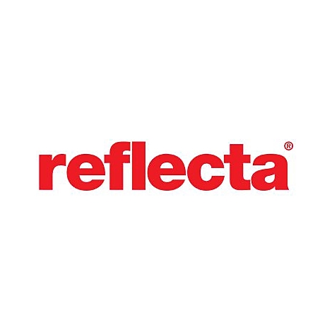 Rotes Markenlogo von reflecta auf weißem Hintergrund.