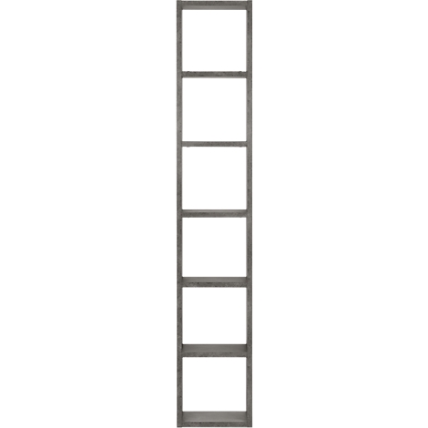 Grauer, rechteckiger Rahmen, der durch waagerechte Linien in sechs gleich grosse weisse Rechtecke unterteilt ist.