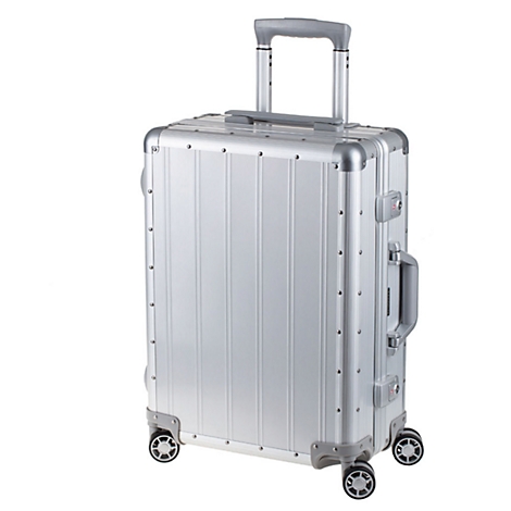 Reiskoffer-trolley, aluminium, B 400 x D 200 x H 540 mm, telescoopsysteem, met wielen voordelig kopen | Schäfer Shop