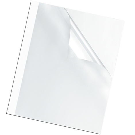 Couverture reliure thermique standard a4 6 mm blanc paquet 100