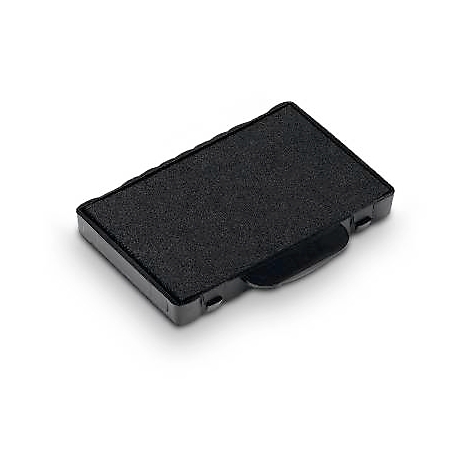 Black ink pad with handle and textured sponge. Clear detail against a white background.