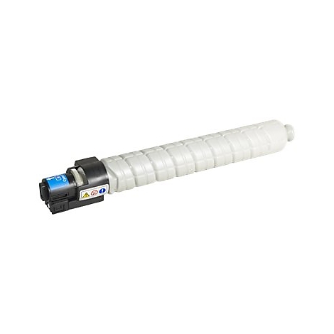 Ein grauer Drucker Toner auf weißem Hintergrund. Schwarzer Stecker an einem Ende.