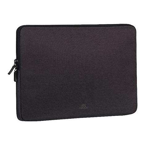 Dunkelgraue Laptoptasche mit ReiÃŸverschluss.