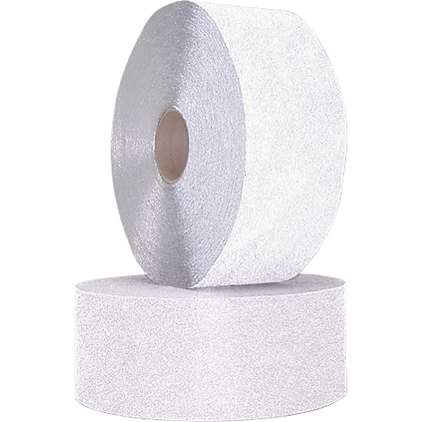 Two rolls of white fabric on a white background. The upper roll rests slightly on the lower one.