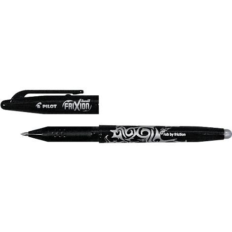 Stylo Frixion roller noir - effaçable et ré-inscriptible