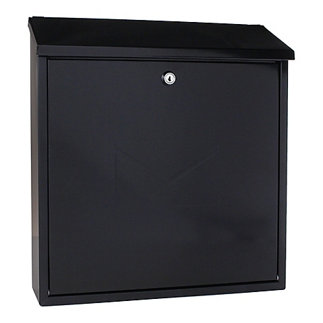 Rottner Briefkasten Firenze, Wandmontage, Zylinderschloss, 2 Schlüssel, Stahlblech, B 365 x T 115 x H 390 mm, schwarz-grau