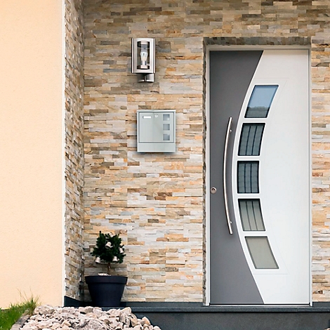 Rottner Briefkasten Lago Inox – Edelstahl, langlebig, mit Sichtfenstern und Zeitungsrolle