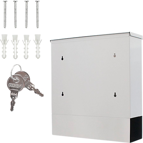 Rottner Briefkasten Lago Inox – Edelstahl, langlebig, mit Sichtfenstern und Zeitungsrolle