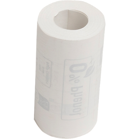 Un rouleau de papier toilette blanc avec impression.