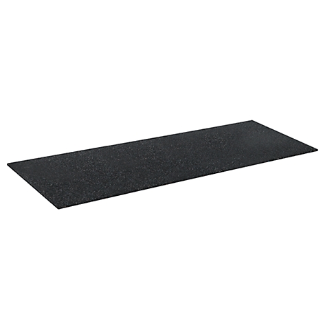 Rectangular black mat with rough surface, against a white background.