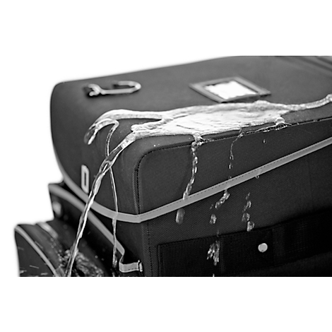 Black bag with water beading off.