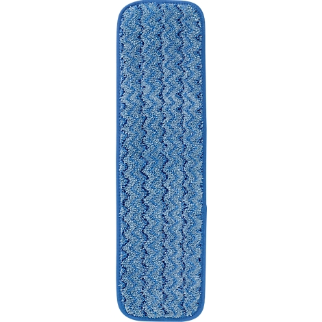 Blauer rechteckiger Wischmopp-Aufsatz mit wellenförmiger Textur und blauem Rand.