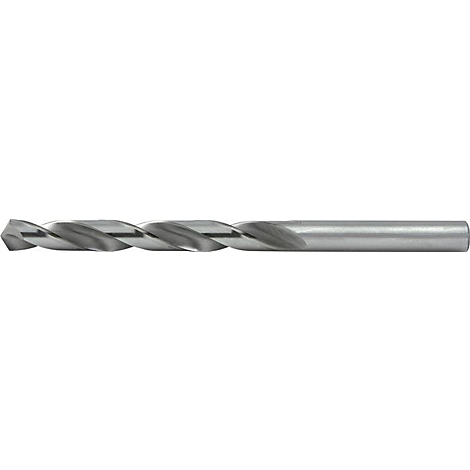 Close-up van een metalen boor met spiraalboor.