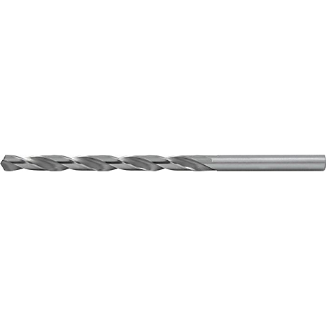 Close-up van een metalen boor met spiraalvormige groeven.