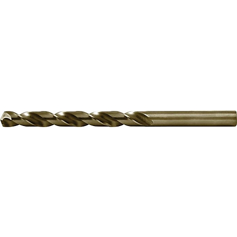 Close-up van een metalen boor met schroefwinding. De spiraal loopt naar een cilindrische schacht.