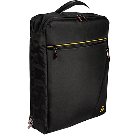 Sacoche pour ordinateur portable Exacompta Dual Exacitve, pour ordinateurs portables jusqu'à 15,6', documents jusqu'à DIN A4, L 320 x P 110 x H 490 mm, polyester, noir