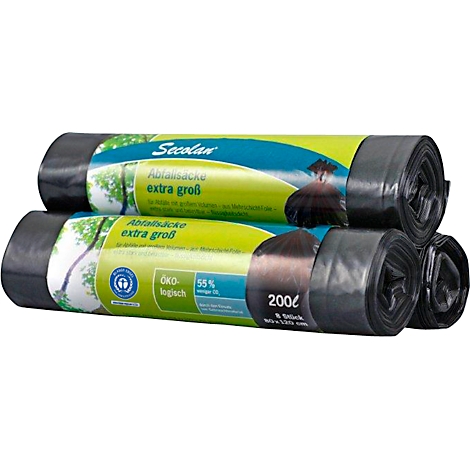 Secolan Sac poubelle, vert/ noir, 60 litres