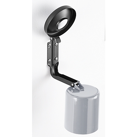 Black metal wall ashtray with grey container.