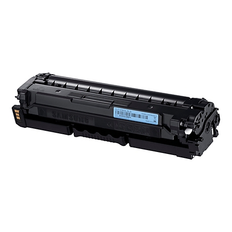 Schwarze Samsung Toner-Kartusche. Auf einem weiÃŸen Hintergrund.