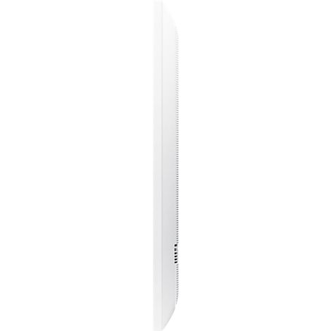 White, narrow, rectangular object, slightly rounded. Minimal detail.
