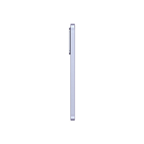Ein hellblaues Smartphone, Seitenansicht auf weißem Hintergrund. Das Design ist modern, minimalistisch.