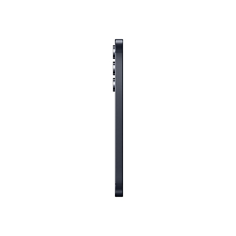Dunkelblaues Smartphone, Seitenansicht. Kameraobjektive oben links.