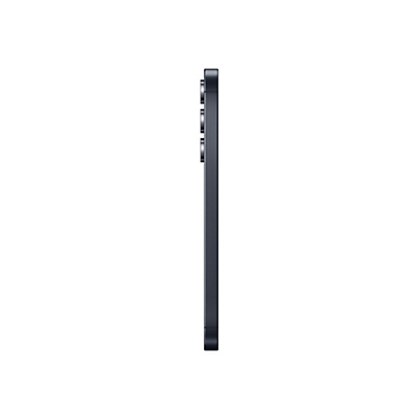 Schwarzes Smartphone im Seitenprofil. Kameramodule auf der RÃ¼ckseite erkennbar.