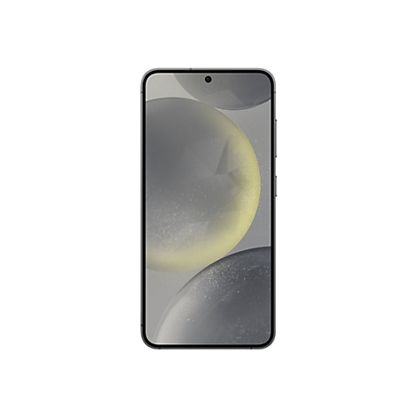 Smartphone mit abgerundeten Ecken, schwarzem Rahmen und groÃŸem Bildschirm, der eine abstrakte Grafik zeigt.