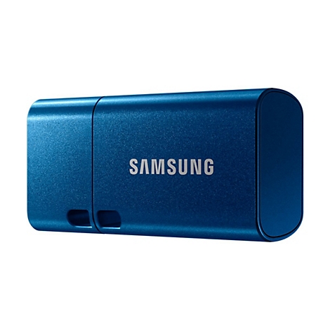 ClÃ© USB bleue avec logo SAMSUNG.