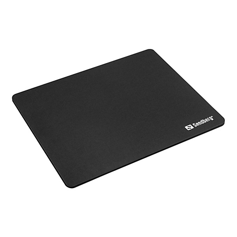 Tapis de souris rectangulaire noir avec logo Sandberg.