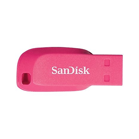 Clé USB rose vif avec l'inscription 'SanDisk'.