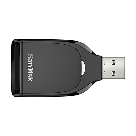 Schwarzer USB-Stick mit 'SanDisk' Aufdruck.