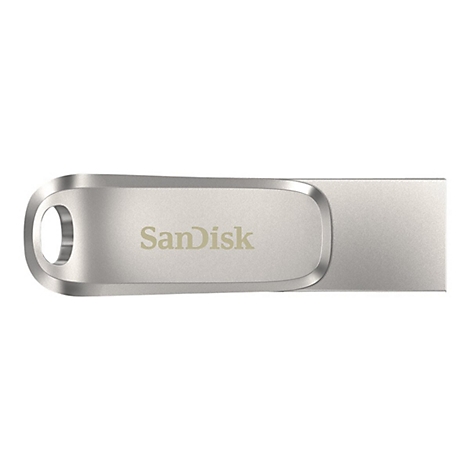Clé USB argentée avec l'inscription "Sandisk".