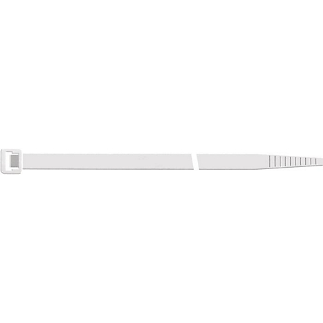 Collier de serrage blanc avec une pointe rainurée.