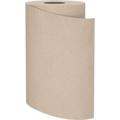 Rolle braunes Papier, perforiert mit kleinen, gleichmäßigen Punkten, die sich vom Kern abrollt.