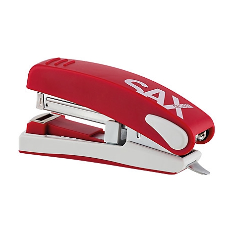 Roter und weißer Tacker mit der Aufschrift "SAX design".