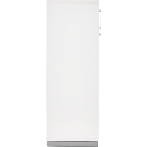 Refrigerador blanco, manija, puerta.