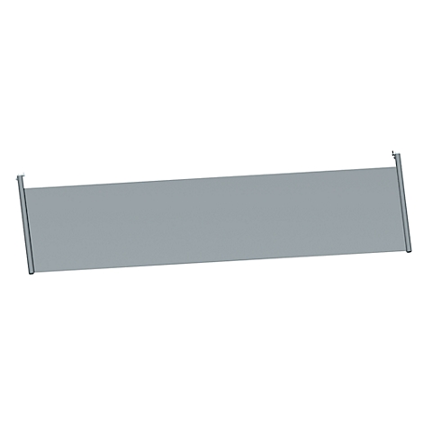 A light gray rectangular awning with two thin vertical columns at the ends. The awning is slightly oblique.