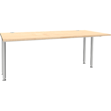 Lichtbruine bureau met zilveren poten.