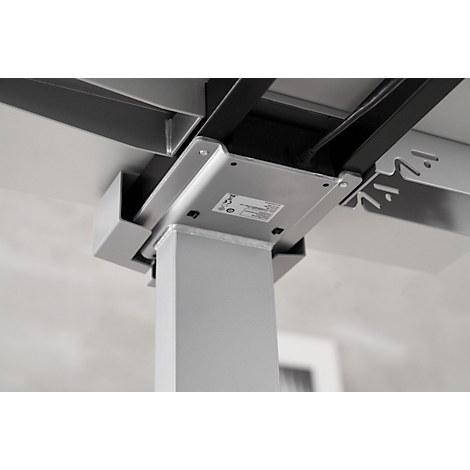 Schäfer Shop Genius-bureau PLANOVA ERGOSTYLE, elektrisch in hoogte verstelbaar, rechthoekig, C-voet, B 2000 x D 800 x H 645-1305 mm, eiken/wit aluminium