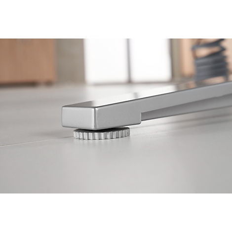Schäfer Shop Genius Bureautafel PLANOVA ergoSTYLE, C-poot, rechthoek, tweetraps elektr. in hoogte verstelbaar, B 2000 x D 800 x H 645-1305 mm, ahorndecor/blank aluminium