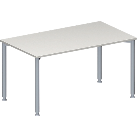 A white table with silver legs, isolated.