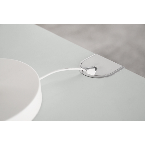 Schäfer Shop Genius Schreibtisch PLANOVA ERGOSTYLE, elektrisch höhenverstellbar, Rechteck, C-Fuß, B 2000 x T 800 x H 645-1305 mm, weiß/weißaluminium 