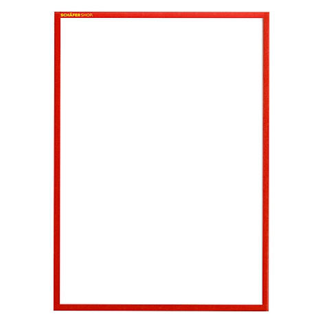 Un marco rojo sobre un fondo blanco, con la inscripción SCHÄFER-SHOP en la esquina superior izquierda.