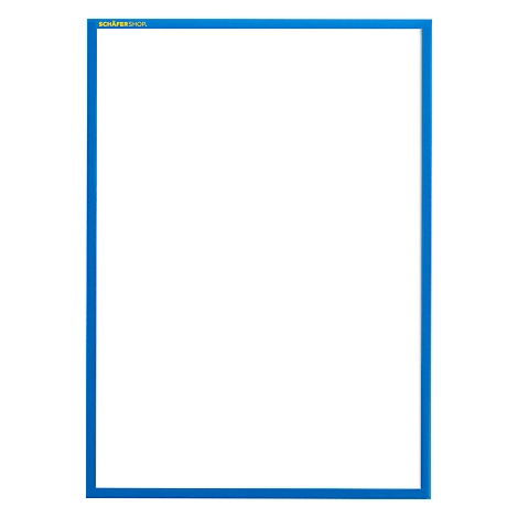 Blauer Rahmen vor weißem Hintergrund. Oben links Schriftzug: Schäfer Shop.