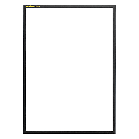 Schwarzer Rahmen mit weißem Hintergrund. Am oberen Rand steht in Gelb: SCHÄFER SHOP.