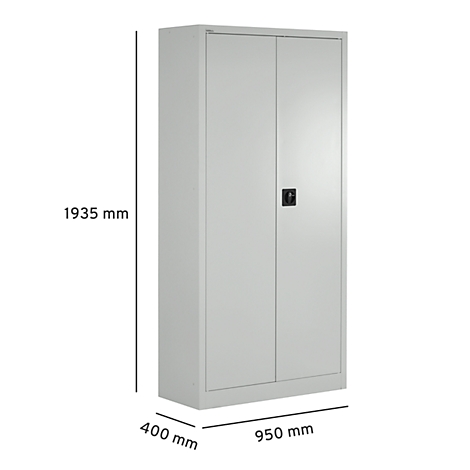 A grey steel cabinet with two doors against a white background. Dimensions: 1935 mm high, 950 mm wide, 400 mm deep.