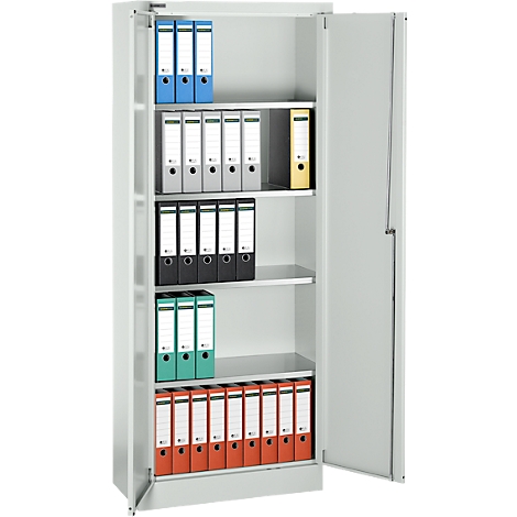 SchÃ¤fer Shop Pure Universalschrank, Stahl, abschlieÃbar, T 400 x H 1935 x B 800 mm, 5 OH, lichtgrau