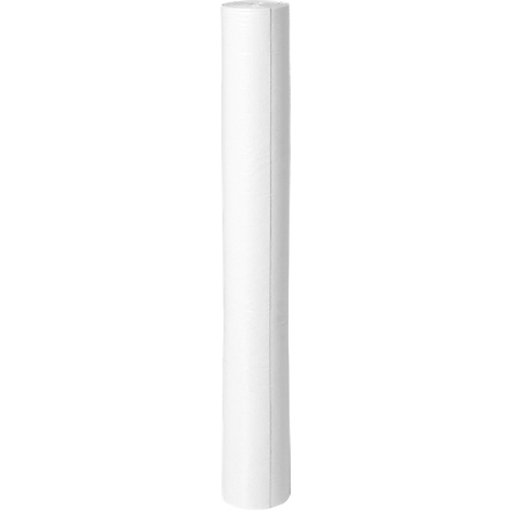 Eine aufrecht stehende, zylindrische Rolle aus weißem Material auf neutralem Hintergrund.