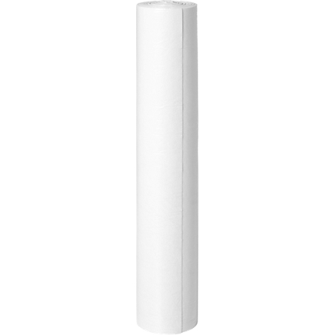 Eine aufrecht stehende, weiße Papierrolle auf neutralem Hintergrund.